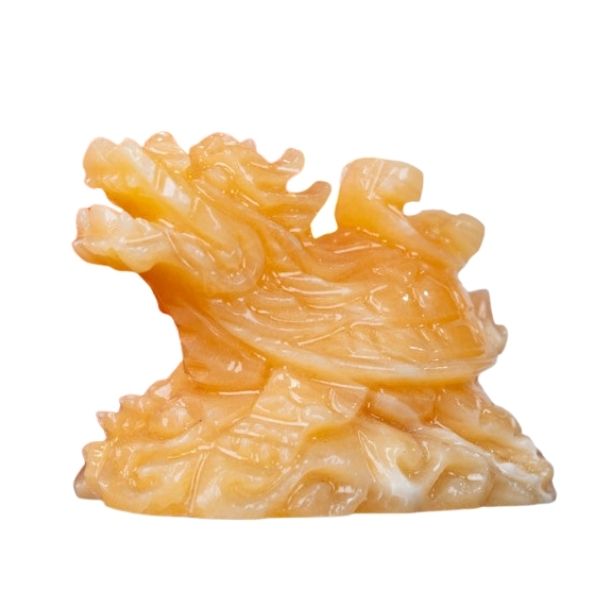 Long Quy phong thuỷ dài 10cm đá Ngọc Hoàng Long