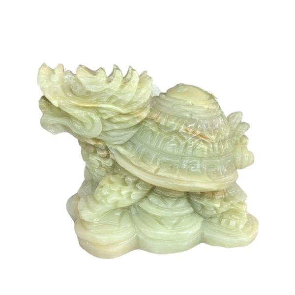 Long Quy phong thuỷ dài 15cm đá Ngọc Onyx